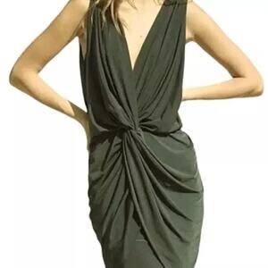 MISA Los Angeles NWT Leza Gathered Maxi Dress Gown‎ in Green Size M NEW